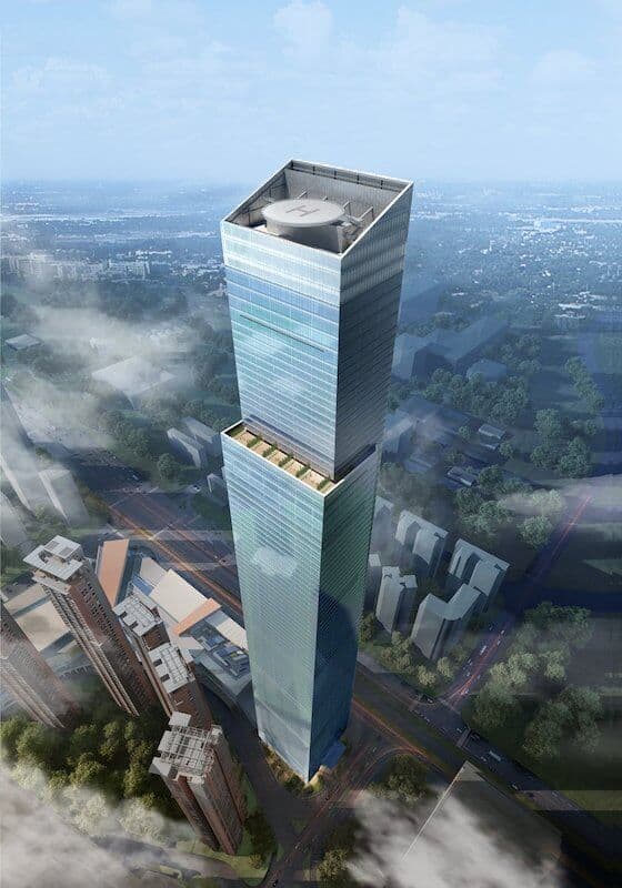 A 403-metre hotel and office tower in Nanning, completed in 2020; on the design team at Goettsch Partners as building architect.