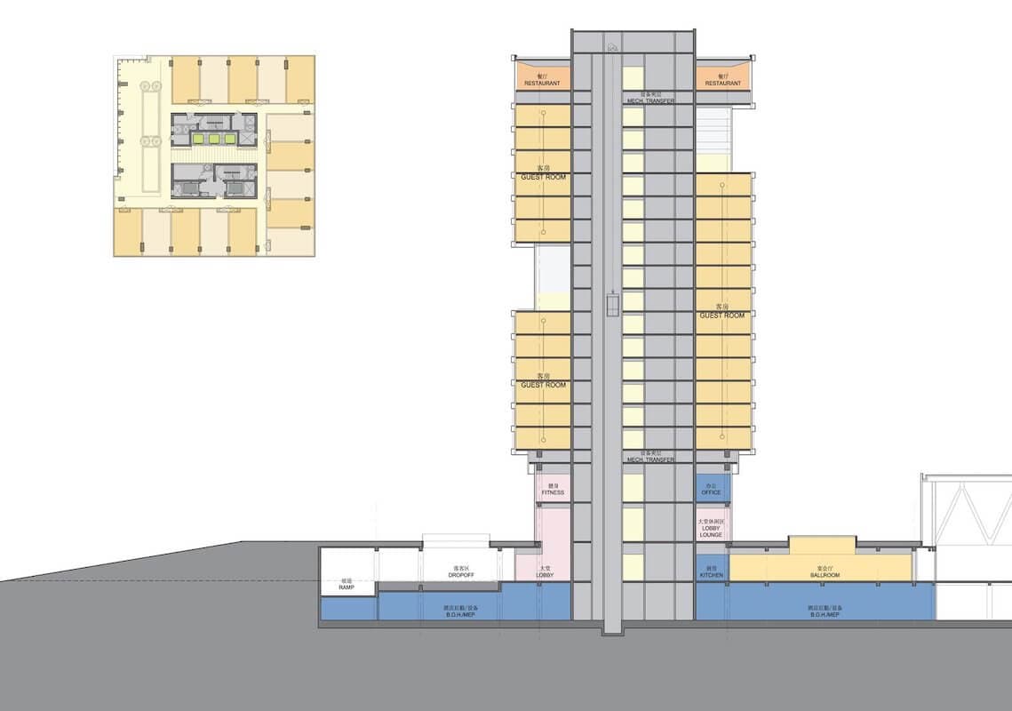 A 19-storey boutique hotel on Shenzhen Bay; on the design team at Goettsch Partners as building architect.